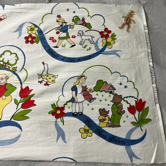 Vintage Waverly Storyteller Nursery Rhymes Cotton fabric Panel 36x 17 *READ* - Picture 4 of 16